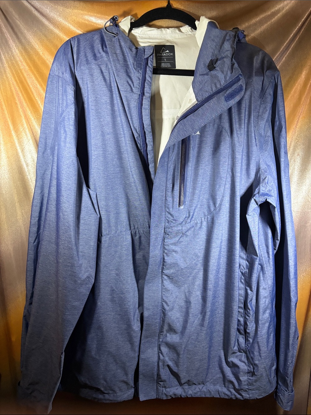 Paradox Men’s‎ Heathered Blue Hooded Raincoat